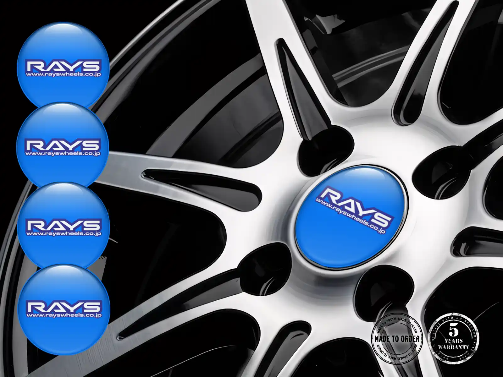 Rays Calcomanía de Rueda Diseño Cúpula Personalizada Racing